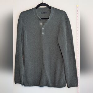 OAK + FORT Green Henley Sweater